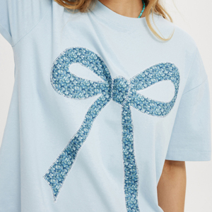 T-shirt en jersey avec logo pour femme, manches courtes, qualité supérieure, 100 % coton, respirant, unisexe, uni - Product Image 6