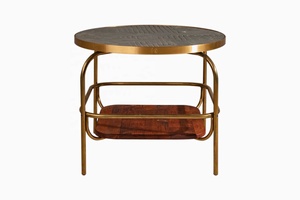 Table ronde en métal en bois et pierre faite à la main fabriquée en Inde Acheteurs commerciaux Salle de bureau Nouveaux modèles Personnaliser Taille 2023 Moderne Unique - Product Image 5