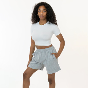 Shorts de sport en coton pour femme, qualité supérieure, coupe ajustée, respirants, conçus en usine, pour yoga et fitness - Product Image 1