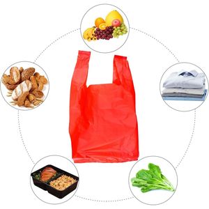 Sacchetti di Plastica Ispirati alle T-Shirt con Manici 12x20 Pollici, Confezione Multipla per Ristoranti e Attività Commerciali - Product Image 2