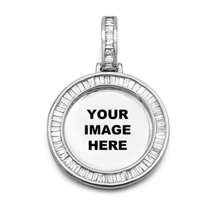 D'VINS JEWELS Hip Hop Charm Diamond Pendant 925 Silver Silver Plated Baguette Cut Channel Setting Unisex Everyday Wear - Product Image 5