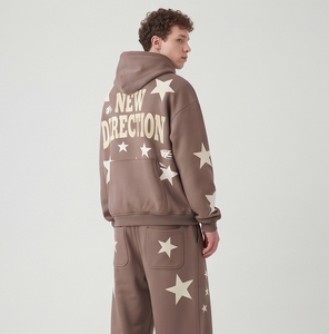 Men <b>Women</b> Printed Pullover Hooded <b>Tracksuit</b> Winter Casual Full Length Drop Shoulder Sweat Hoodie Wide Leg Pants Unisex 2 1 - Product Image 2