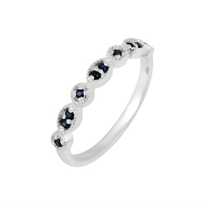 Anillo de Plata Fina con Diamantes y Zafiro Azul Certificado IGI, Hecho a Mano en Plata de Ley 925, Precio al por Mayor - Product Image 1
