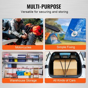 Juego de 10 Cuerdas Elásticas Planas de Alta Resistencia de 36 Pulgadas y 20 mm con Ganchos en S de Acero, Cuerda Elástica de 36 Pulgadas para Control de Carga, Accesorios para Camiones y Lonas - Product Image 4