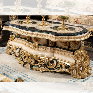 Ensemble de canapés sectionnels français en bois de mahogany massif, design rembourré écologique, détails sculptés à la main, meubles de salon de luxe - Product Image 4