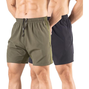 Pantalones cortos para hombre de color liso, de secado rápido, con cordón en la cintura y bolsillos, pantalones cortos informales de poliéster tejido, pantalones cortos de cintura media - Product Image 4