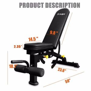 Adjustable <b>Foldable</b> Workout <b>Bench</b> with Barbell Incline Decline Utility for Barbell Training - Product Image 2
