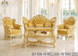 Juego de Muebles de Salón Estilo Palacio Majestic, Muebles de Madera de Cinco Plazas de Lujo Estilo Maharaja, Venta en el Reino Unido - Product Image 4
