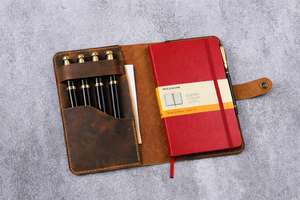 Étui de luxe en cuir véritable pour carnet, couverture de journal rechargeable, support d'écriture, organisateur de bureau NBC-0054 - Product Image 5