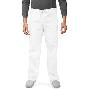 Unisex White <b>Scrub</b> Sets Cotton Polyester Woven Hospital Uniforms for Doctors Nurses Comfortable Fit Pants Included - Product Image 4