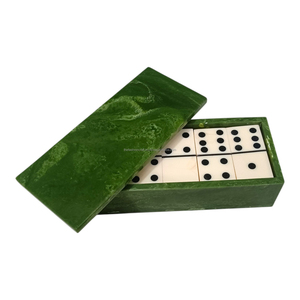 Juego de Dominó de Resina Hecho a Mano de Lujo con 28 Fichas y Caja de Almacenamiento – Juego de Mesa con Logotipo Personalizado para Regalo - Product Image 5