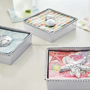 Panier de rangement pour serviettes décoratives Boîte à mouchoirs élégante Forme carrée Vente en gros Présentoir pour mouchoirs en tissu Décoration de table - Product Image 5