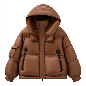 Veste matelassée à capuche pour homme avec logo personnalisé, nylon haute brillance, 90% duvet de canard blanc, manteau d'hiver chaud, vente en gros de luxe - Product Image 1