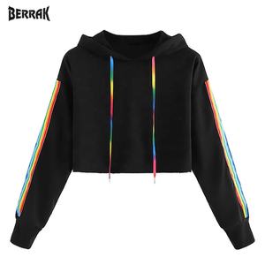 Women <b>Hoodie</b> Dream Merch Cropped Sweatshirt Pullover Casual Long <b>Sleeve</b> Striped <b>Short</b> Top Hoody - Product Image 1