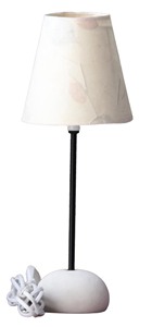 Lampe artisanale moderne en marbre crème et fer forgé avec abat-jour en forme de fleur, de qualité supérieure pour les marchés internationaux - Product Image 1