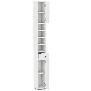 Mobiletto Moderno Sottile e Alto per Bagno 20x20x180 cm con Ripiani Regolabili in Legno MDF per Casa, Camera da Letto, Palestra, Spazi Stretti - Product Image 3
