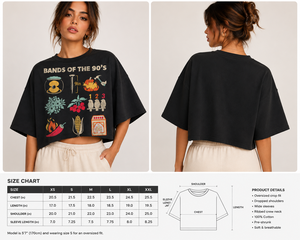 Custom Women's Oversized Crop T Shirt Vintage Graphic Print Streetwear Cotton Cropped Tee Casual Fashion <b>Top</b> OEM ODM - Product Image 2
