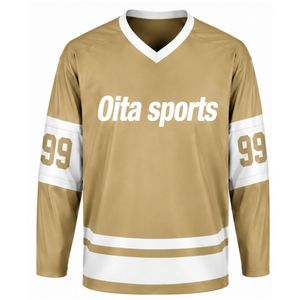 Ensemble de hockey sur glace sublimé kaki pour hommes, maillot et short en polyester rayé léger, vêtements de sport d'équipe pour l'entraînement et la compétition - Product Image 3