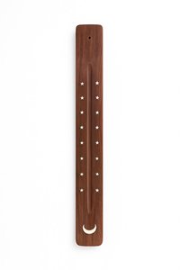 Porte-encens en bois fait main avec plateau brûleur de bâtonnets et détails en laiton, attrape-cendres en bois naturel, objet décoratif pour la méditation à domicile - Product Image 3