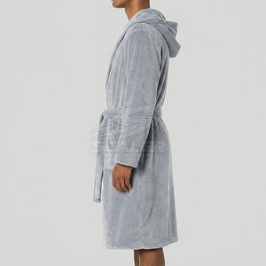 Bata de Baño de Manga Larga para Hombre, de Algodón Suave de Alta Calidad, Secado Rápido, Transpirable, con Bolsillos, para Casa, Hotel, Spa, Ducha, Resort, Salón Nocturno - Product Image 4