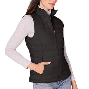 Gilet matelassé léger et décontracté pour femme, sans manches, respirant, en nylon, avec rembourrage chaud, col montant, pour l'hiver - Product Image 3
