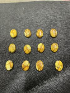Cabujón ovalado de turquesa amarilla miel para la fabricación de joyas, piedras pulidas amarillas al por mayor, tamaño 10x14mm - Product Image 4