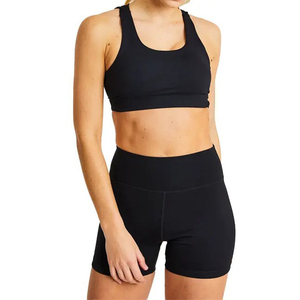 Conjunto Deportivo de 2 Piezas para Mujer, Transpirable, de Cintura Alta, Sujetador Deportivo y Pantalones Cortos, Ropa Deportiva sin Costuras para Gimnasio, Venta al Por Mayor - Product Image 1
