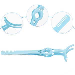 Pince à épiler professionnelle pour sourcils en acier inoxydable à pointe inclinée, applicateur de cils, peigne, haute qualité, durable - Product Image 3