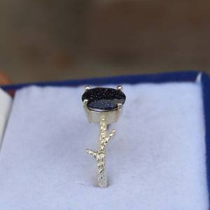 Oval Black Onyx 925 Sliver Vintage Engagement <b>Ring</b> Handmade Gemstone Jewelry IGI Certified From Rajasthan Gift for Women - Product Image 2