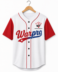 Maillot de baseball personnalisé pour homme, blanc et rouge, de qualité supérieure, avec boutons, uniforme d'équipe sportive - Product Image 3