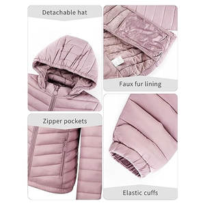 Chaqueta Acolchada Ligera para Mujer, Abrigo Acolchado Tipo Burbuja para Primavera e Invierno, Ropa Exterior Informal con Capucha, Moderna y en Capas - Product Image 4