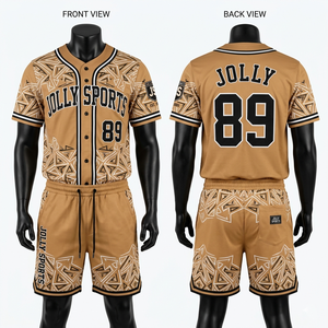 Conjunto de béisbol para hombre en terracota, jersey y pantalones cortos de poliéster transpirable, cuello acanalado, botones frontales, logotipo personalizado impreso, conjunto de pantalones cortos para hombre. - Product Image 3
