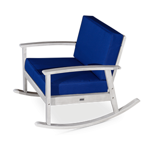 เก้าอี้โยกยูคาลิปตัสสีเงินเทาพร้อมเบาะรองนั่งสีกรมท่า - Product Image 4