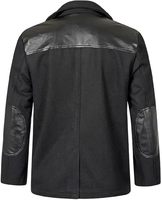 Veste bomber en cuir noir pour homme Trex Exports avec doublure en tissu écossais rouge, col montant, style décontracté, streetwear d'hiver