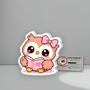 Pestañas Magnéticas Reutilizables de Acrílico Sólido con Diseño de Búho Leyendo un Libro, Mariposa y Flor, Ecológicas y Personalizables - Product Image 3