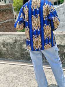 Short Layering Bomber <b>Jacket</b> Front Pockets Winter Handmade <b>Quilted</b> Cotton Reversible Block Printed Leopard <b>Pattern</b> Hooded - Product Image 5