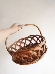 Cesta de mimbre hecha a mano para alimentos, cesta de mimbre natural tejida para servir en la cocina, cesta de mimbre rústica hecha a mano para pan - Product Image 6
