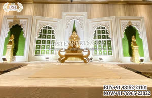 Escenario de boda con mechones blancos románticos, boda asiática, cuero, cristal, decoración de escenario, Panel de cuero, decoración de escenario de boda - Product Image 6