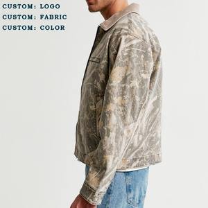 Blouson Bomber Homme Surdimensionné Personnalisé à Fermeture Éclair en Toile Respirante Style Vintage Streetwear Décontracté Type Aviateur Camouflage Jean - Product Image 4