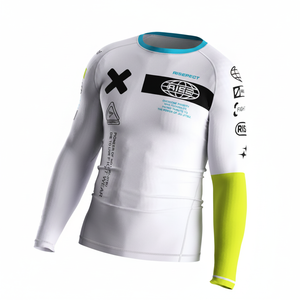Premium Men's MMA Rash Guard Long Sleeve BJJ Jiu-Jitsu Compression Shirt <b>Grappling</b> Training Wear Heat-Transfer Printed - Product Image 6