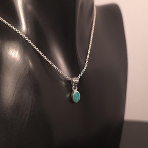 Colgante de Ópalo Natural Australiano en Plata de Ley 925, Azul, Verde, Rojo, con Juego de Colores, Sin Níquel, Joyería para Mujer - Product Image 6