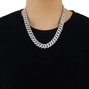 Cadena Cubana VVS Moissanite con Incrustaciones de Diamantes, Collar de Plata de Ley 925 Estilo Diamante para Moda Unisex y Regalos - Product Image 4