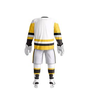 Vêtements de hockey sur glace en polyester de haute qualité Impression de logo personnalisé Nouveau design Ensemble d'uniformes d'équipe multicolores OEM - Product Image 2