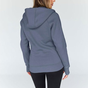 Women Heavyweight Cotton Jogging Slim Fit Zip-Up Hoodie Long Sleeve Solid Color Casual Style Women Outdoor Sports Zip-Up Hoodie - Product Image 6