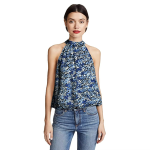 2026 Fashionable Recycled Polyester Burn Out Print Polka Dots Sleeveless Tank Halter <b>Tops</b> Crop Cami Tank <b>Top</b> for Women Stylish - Product Image 5