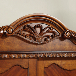 Armario Europeo Clásico Funcional de Madera de Caoba Sólida con Puertas Corredizas, Almacenamiento Ecológico en Color Nogal Oscuro para Dormitorio o Apartamento - Product Image 3