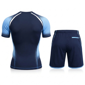 Ensemble t-shirt et short de sport pour homme, vêtements de sport pour la course à pied, la gym, l'entraînement, séchage rapide, léger, tenue de sport active - Product Image 2