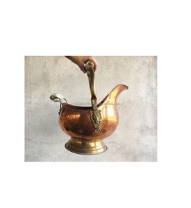 Grand seau à charbon en cuivre avec poignée robuste, beau design artisanal, parfait pour l'affichage de cheminée rustique - Product Image 4