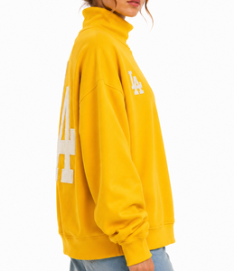 Sweat-shirt à col roulé oversize pour femme, logo personnalisé, coton doux, coupe décontractée, écologique, respirant, hiver, usage quotidien - Product Image 2