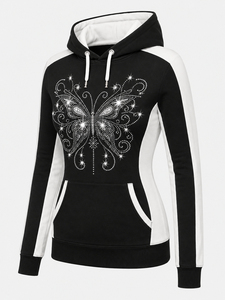 Women's Sparkly Crystal Hoodie <b>Rhinestone</b> Hooded Sweatshirt Soft Long Sleeve Casual <b>Jacket</b> Fashion Streetwear for Women - Product Image 4